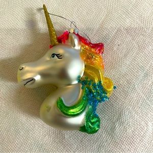 Unicorn Colorful Delightful OrnamentChristmas Glass Fun Display Wreath 5.5inches